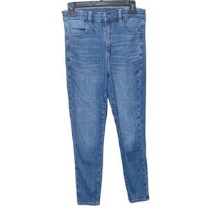 American Eagle Curvy Hi Rise Crop Jegging Jeans Women Size 4 Medium Wash